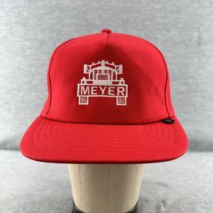 LOUISVILLE SLUGGER - Vtg Meyer Trucking Red Snapback Hat (Q3)